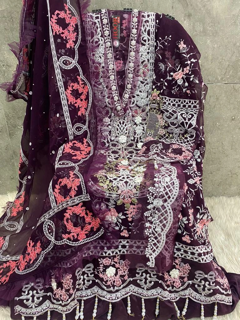 Hoor Tex H-139,A To D Faux Georgette Wholesale Pakistani Salwar Suit Catalog — Wholesale Pakistani Suits, hoor Tex wholesale from Surat - Gallery Image 5